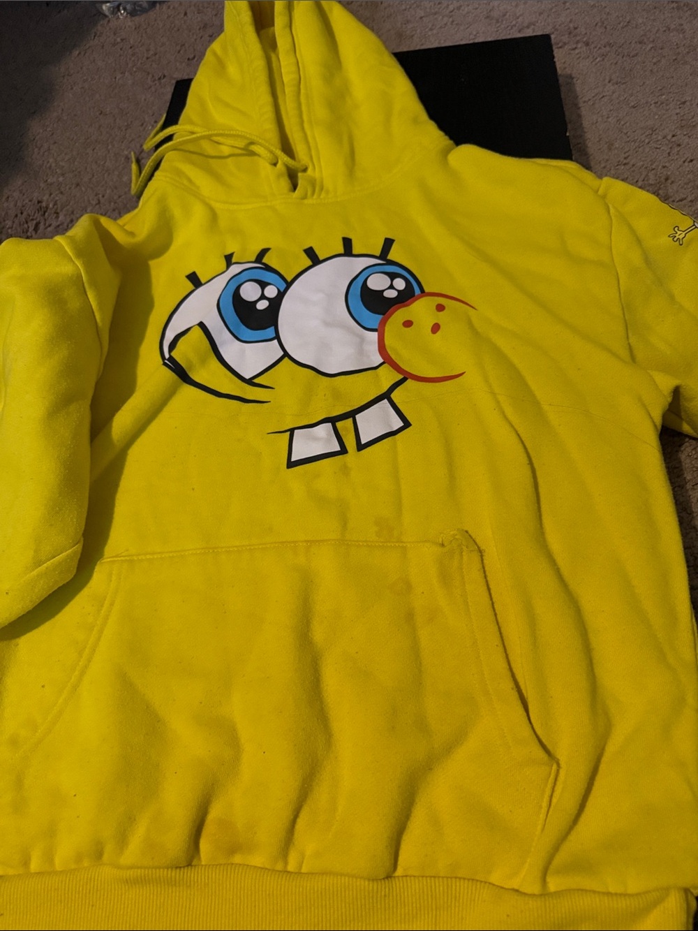 Yellow Sponge Character Graphic Hoodie